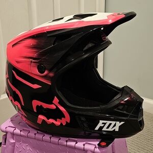 Fox Kids Full Face Helmet Pink Black White
